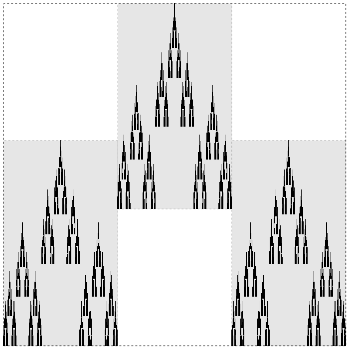 A self-similar set with different compression ratios